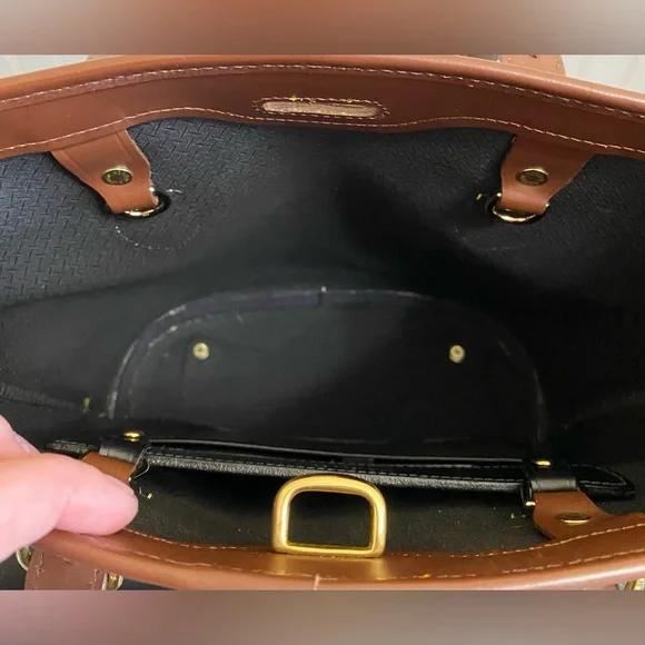 Dooney & Bourke Vintage Canvas Leather Bucket Tote - Picture 9 of 11